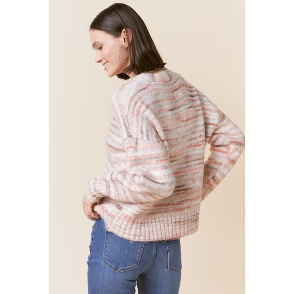 Mi‎ Ami Women’s Jacquelyn Front Button Pink Space Dye Cardigan Size XS NWT - Picture 2 of 9